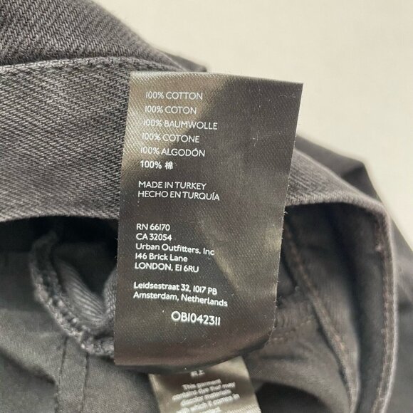 Free People Destroyed Straight Jeans 25 Distressed Black Denim High Rise Raw Hem - Picture 5 of 12